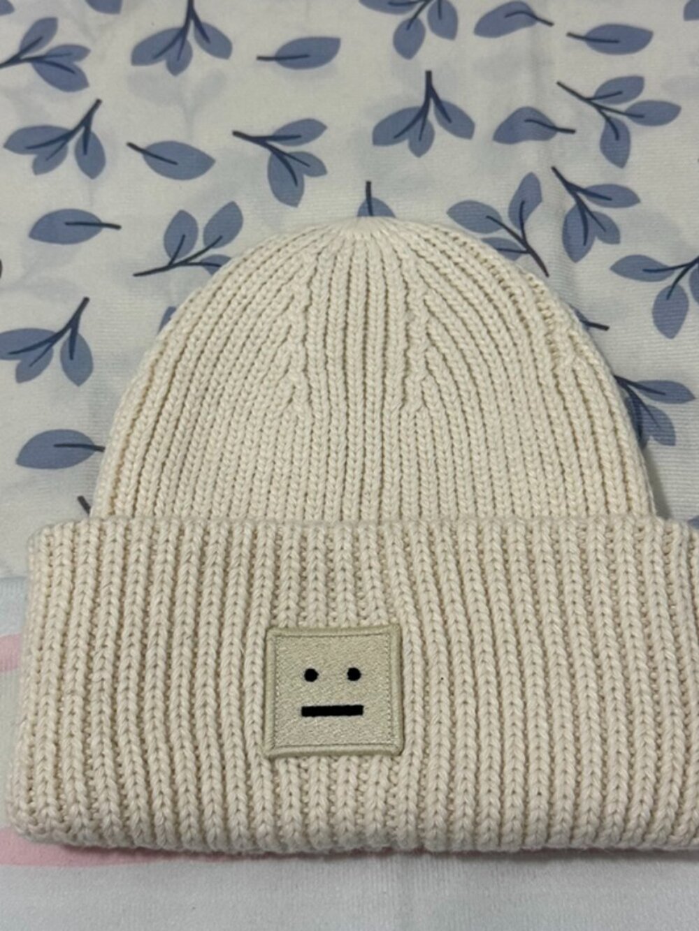 Acne Studios Large Face Patch Beanie Hat